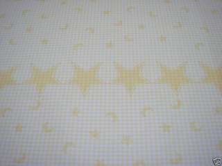 Yellow/White Check w/Stars   57 Wide Tablecloth Fabric  