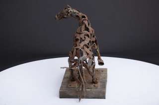 Brutalist Iron Horse Sculpture Mid Century Modern  