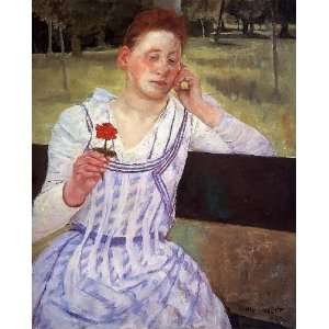   name Woman with a Red Zinnia, By Cassatt Mary 