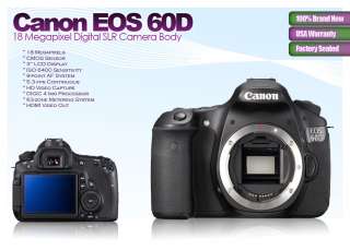 New USA Canon 60D Camera Kit + 3 Lenses+8GB KIT & More 678881649405 