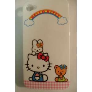  iPhone 4 case Hello Kitty  Kitty Cat and Rainbow (WHITE 
