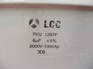 LCC Capacitor 6uF 2000 Volt 1000 Ap PKV 1297F  