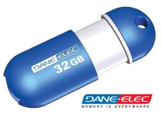 DANE ELEC 32GB CAPLESS RETRACTABLE USB FLASH PEN DRIVE  