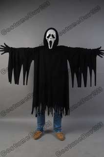 Detail Scream Ghost Face Killer Black Robe Mask Costume, made off 