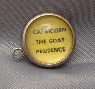Vintage Silver CAPRICORN Zodiac Bubble Charm  
