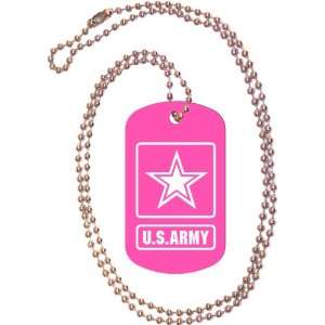  U.S. Army Logo Pink Dog Tag with Neck Chain Everything 