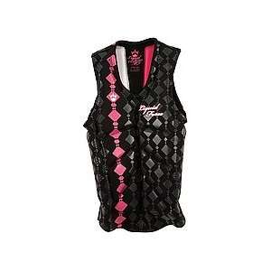  Liquid Force Womens Cardigan Comp Vest (Black) XSmall   Wake Vests 