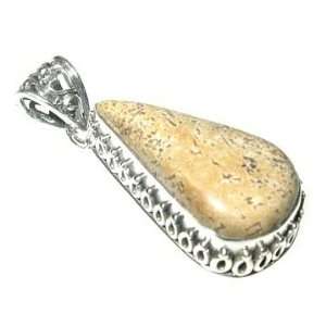 Picture Jasper and Sterling Silver Teardrop Pendant