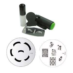  Konad Stamping Nail Art Set Includes Mini Stamper & White 