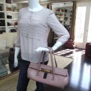 GUCCI Leather Bamboo Bullet Tote Bag Purse Rose Pink GG  