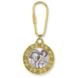  Gold tone & Silver tone Saint Christopher Key Fob Jewelry