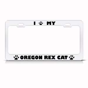  Oregon Rex Cat Animal Metal license plate frame Tag Holder 