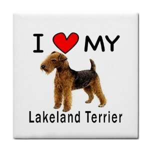  I Love My Lakeland Terrier Tile Trivet 