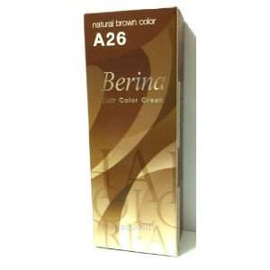  Berina Permanent Hair Dye Color Cream A26 Natural Brown 