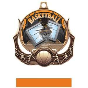 Hasty Awards Custom Basketball Ultimate 3 D Medal M 727B BRONZE MEDAL 