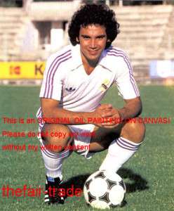 Original Oil Sports Mexico Football Player Hugo Sanchez  