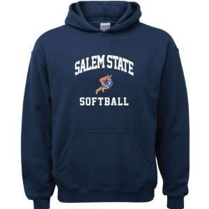  Salem State Vikings Navy Youth Softball Arch Hooded 