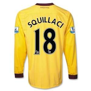  Arsenal 10/11 SQUILLACI Away LS Soccer Jersey Sports 