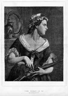 FLINTLOCK GUN AND POWDER, SPIRIT OF 1776, WOMAN READY TO FIGHT 