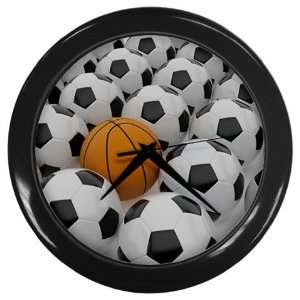  soccer balls Wall Clock (Black)