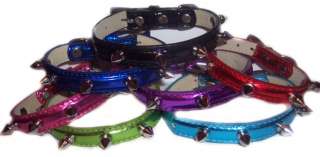 ALL COLORS METALLIC Spiked Studded Studs Dog Collar  