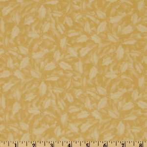  44 Wide All Spruced Up Holly Leaves Tonal Yellow Fabric 