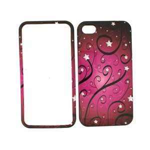  iPhone 4 Pink Star Swirls Cover Case 4S/4 (Verizon/AT&T/Sprint 