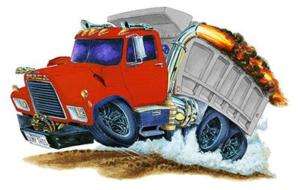 Mack Dump Truck Muscle Car Cartoon Art Tshirt FREE  