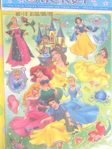  cartoon stickers decal sheet child collect fun F 1227 princess disney
