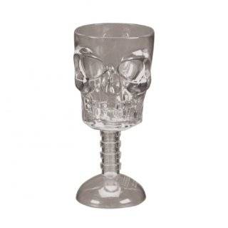  Halloween Translucent Black Skull Wine Glass Water Goblet 