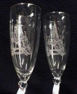 Fairytale Castle Wedding Toasting Glasses flute Custom  