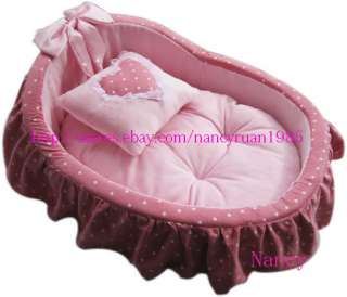 Prince Pet Dog Cat Bed House basket Pink/Blue+pillow  