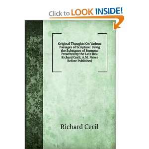   by the late Rev. Richard Cecil . Richard Cecil  Books