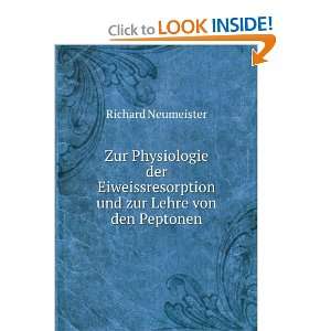   Lehre Von Den Peptonen . (German Edition) Richard Neumeister Books