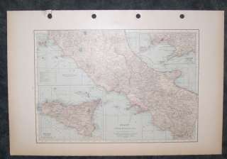 1929 map of Central & Southern Italy. Genuine. Large.  