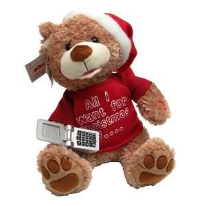  Chantilly Lane Animated   Christmas Wish Bear with Cell 