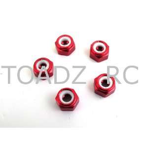  X Spede 4mm Red Lock Nut (5) LNM402 Toys & Games