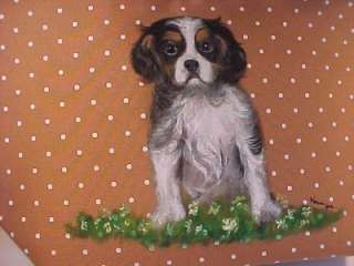 CAVALIER KING CHARLES PUPPY HANDPAINTED BY MONIQUE ON SO CUTE LUNCH 