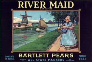 brand river maid variation type pear origin lodi ca circa 1930 dist 
