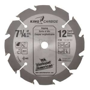   American 27248 7 1/4 Inch X 12T FTG Ripping Carbide Circular Saw Blade