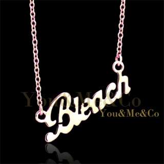 18K Rose Gold EP Bleach Words Pendant Necklace  