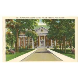   Postcard Administration Building Roanoke College Salem Virginia