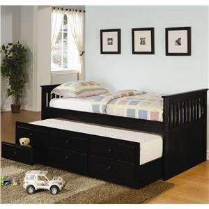   Twin Captains Bed w/ Trundle and Storage Drawers