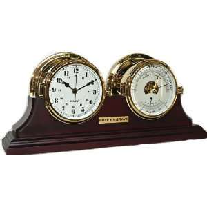 Solid Brass Porthole Clock and Barometer Thermometer Plus 
