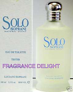 Solo by Luciano Soprani EDT 3.3 oz 100ml New + Lid/ Cap  