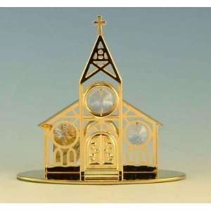  Church Gold & Crystal Ornament