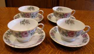 CELEBRATE BY SANGO CHINA PINK ROSE PATTERN CUPS & SAUCERS JAPAN 
