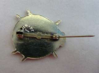Vintage Bell Sterling Silver Enamel Lady Bug Pin  