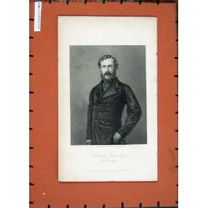    1863 Antique Portrait Colonel Towneley Man Rogerson