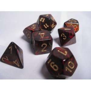  Chessex RPG Dice Sets Blue Blood/Gold Scarab Polyhedral 7 